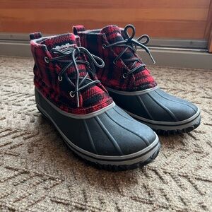 Eddie Bauer Women's Hunt Pac Red Plaid Mid Boots - 8.5